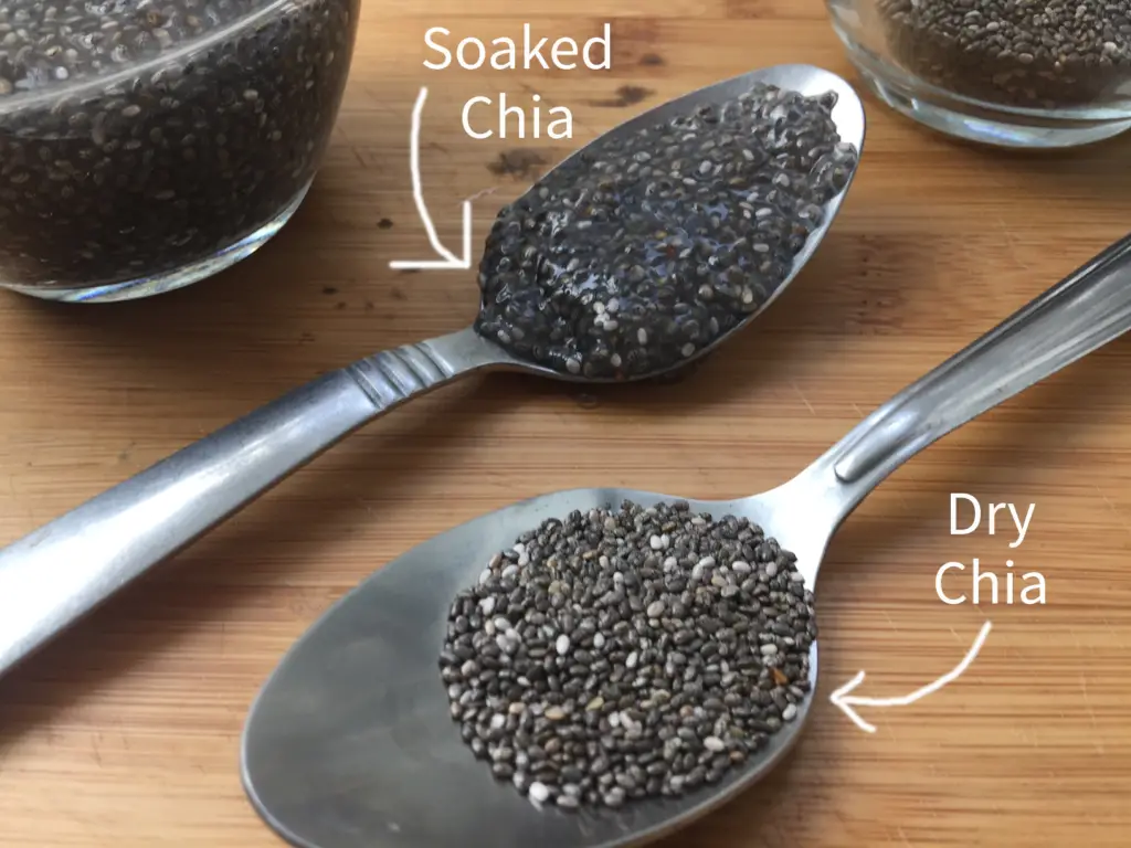 soaked almond and soaked chia seeds